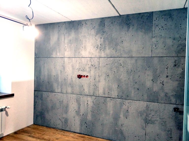Штукатурка под бетон — декоративная бетонная смесь, варианты под камень в стиле «лофт», настенное покрытие с имитацией и эффектом бетона, фактурная штукатурка в интерьере