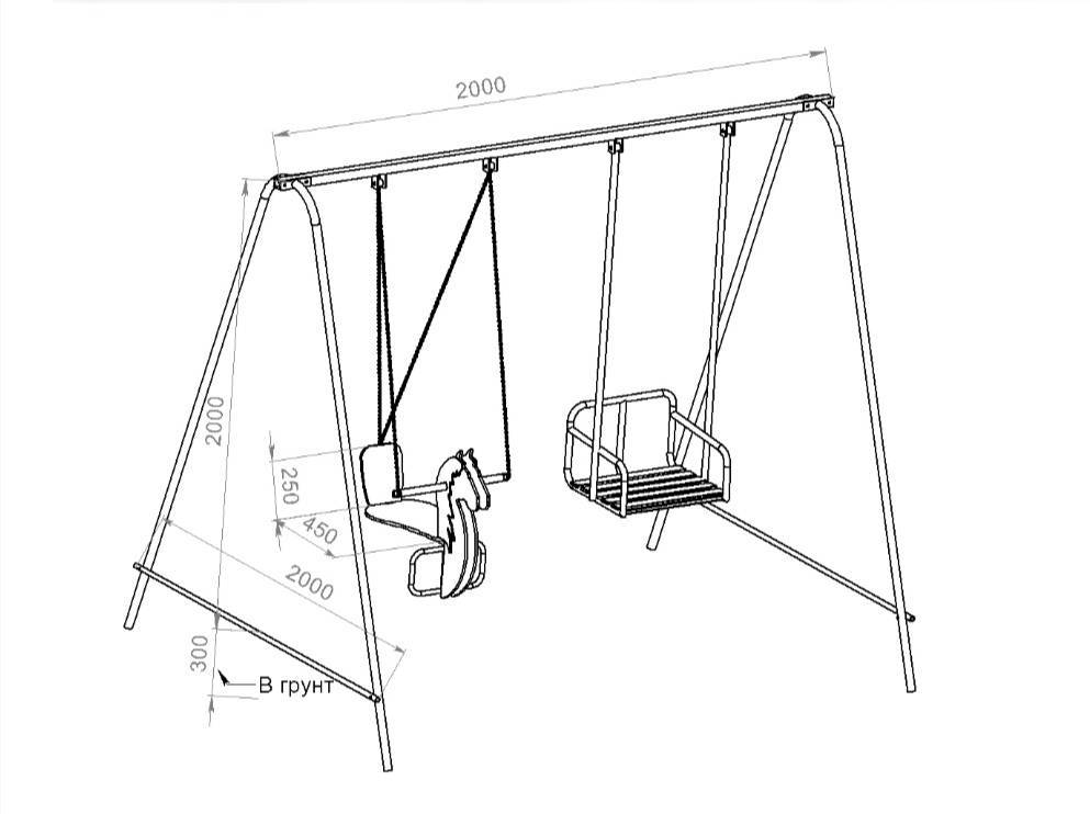 Качели чертеж с размерами