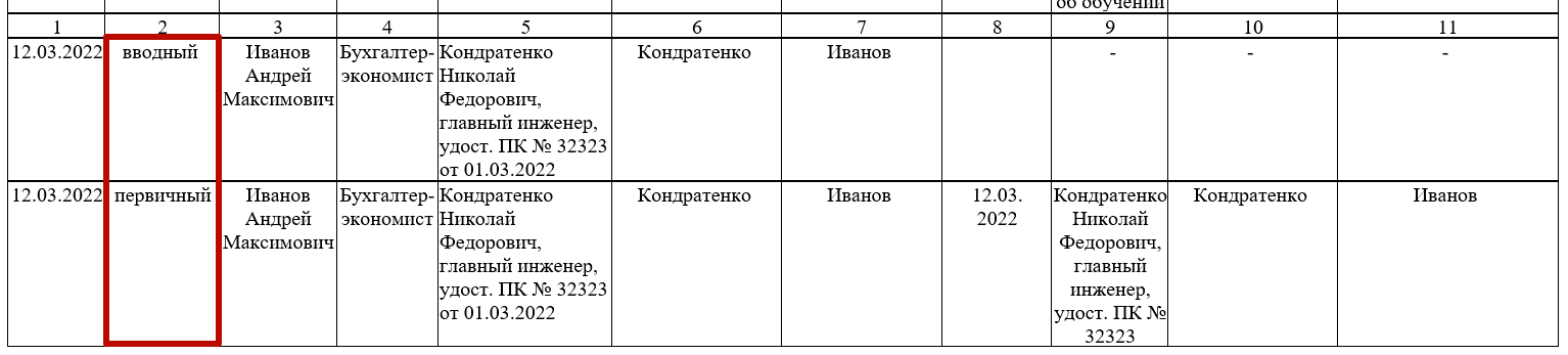 Журнал по пб 2022 образец