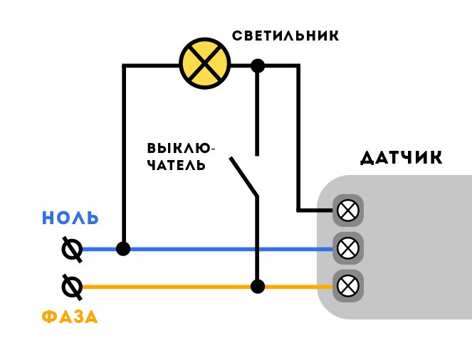 Схема датчика света