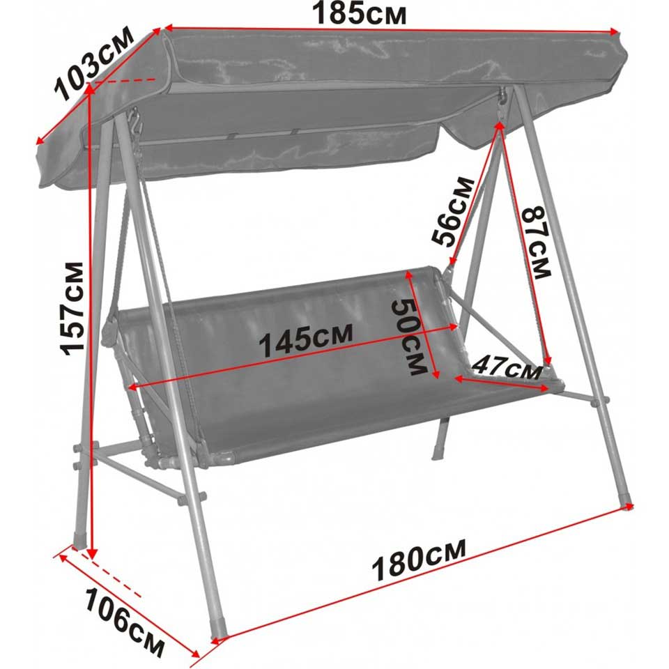 Качели садовые из профильной трубы с навесом чертежи