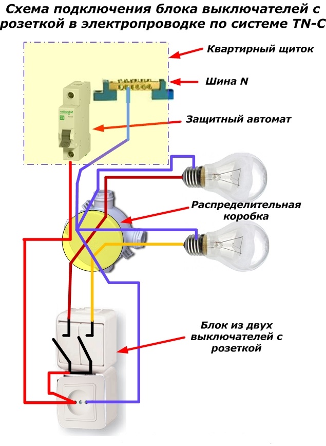 Схема проводки в квартире своими руками двойной выключатель