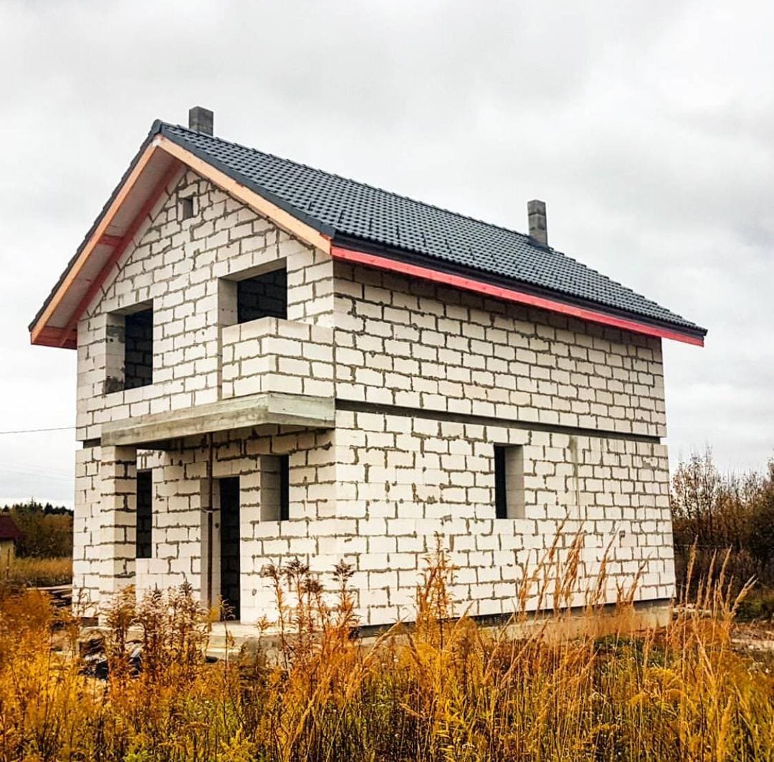 построить дом из блоков фото