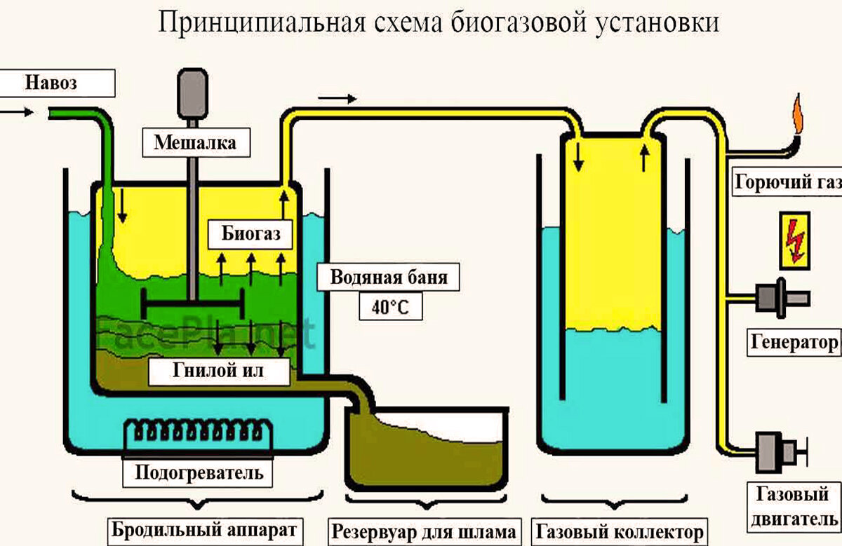 Технология и установка для производства биогаза из навоза