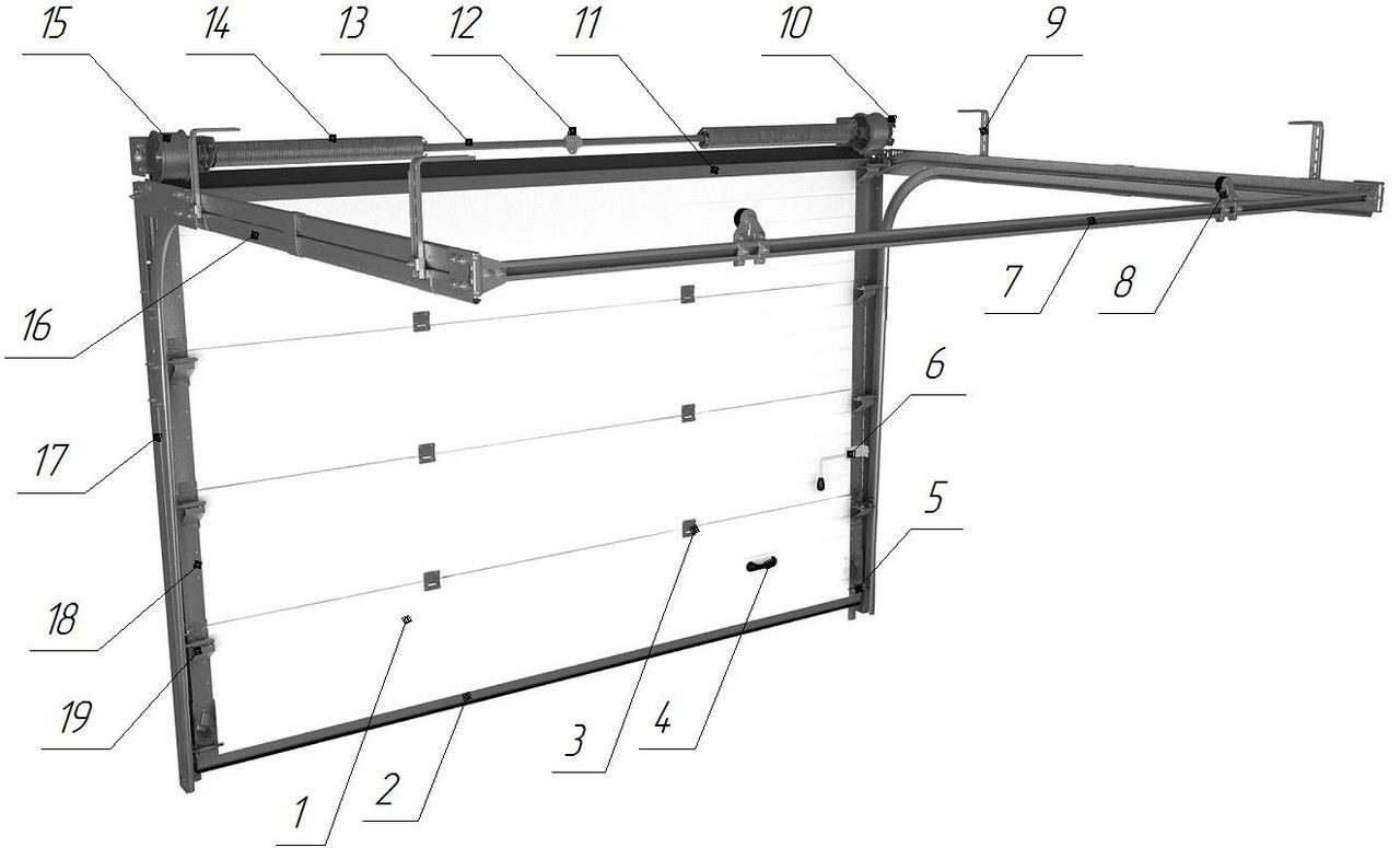 Схема подъемных ворот в гараж