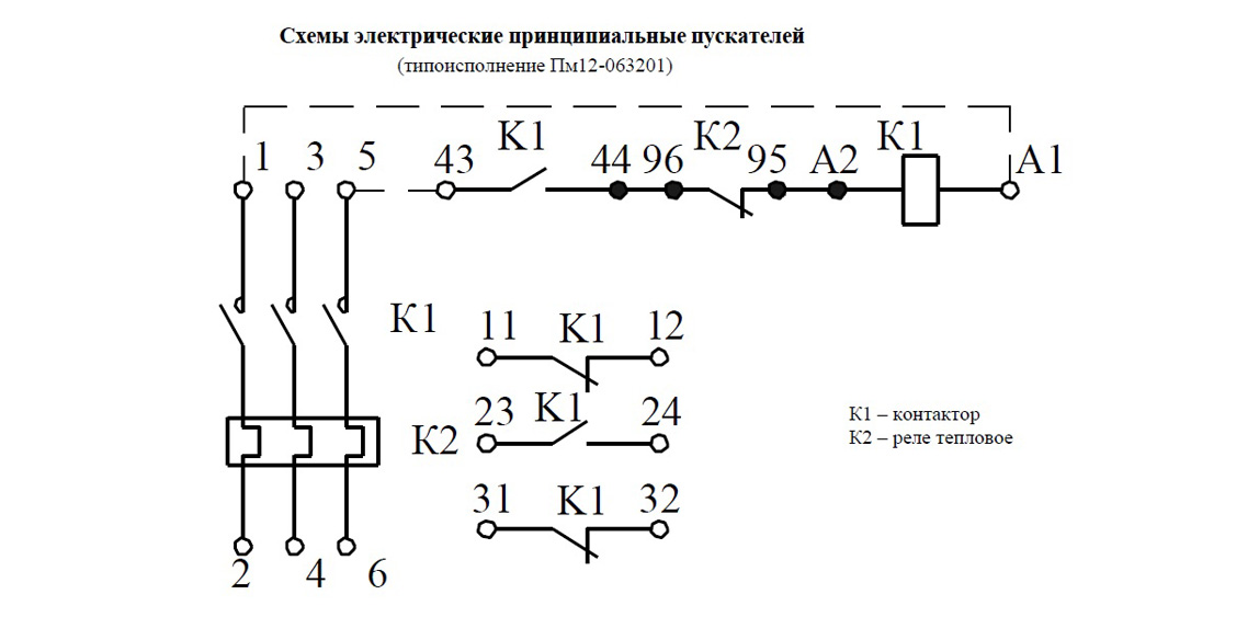 Обозначение контактора на электрической схеме