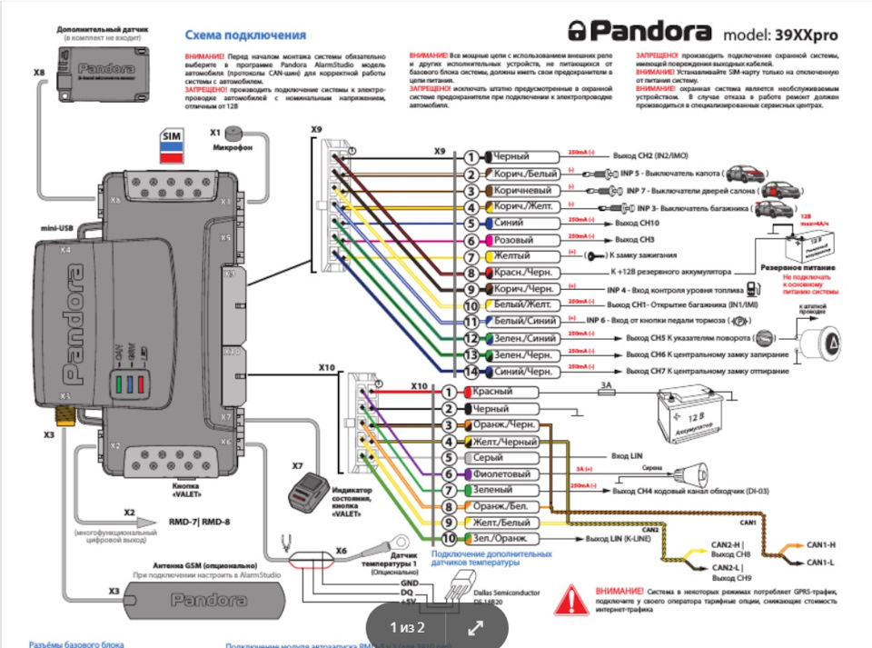 Pandora dxl 3970 инструкция