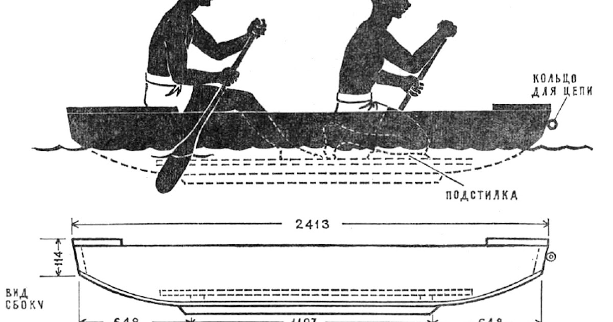 Чертеж лодки плоскодонки из дерева