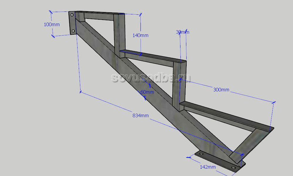 Металлическая лестница для крыльца своими руками чертежи с размерами