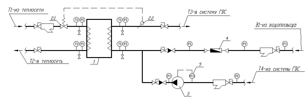 Схема обвязки теплообменника пластинчатого для гвс