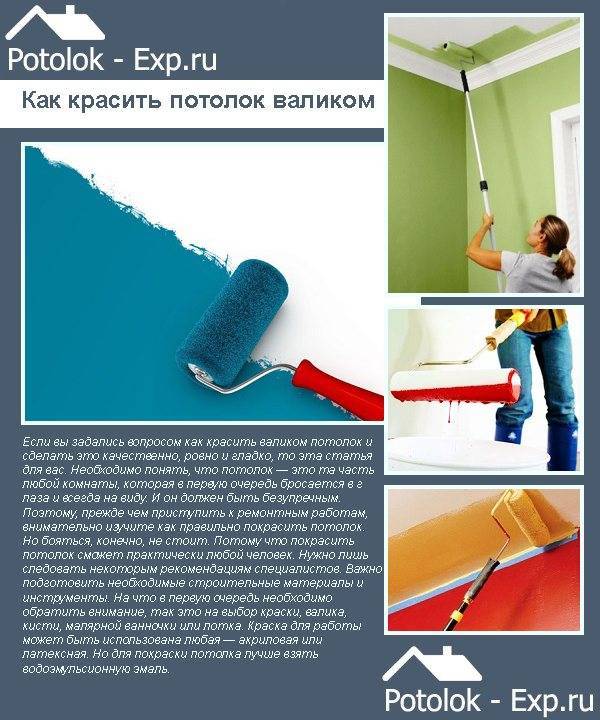 Если будущих маляров интересует вопрос, каким валиком красить потолок, то первый ответ -— качественным и недешевым Выбор также зависит от характеристик шубки, краски, вида и формы поверхности