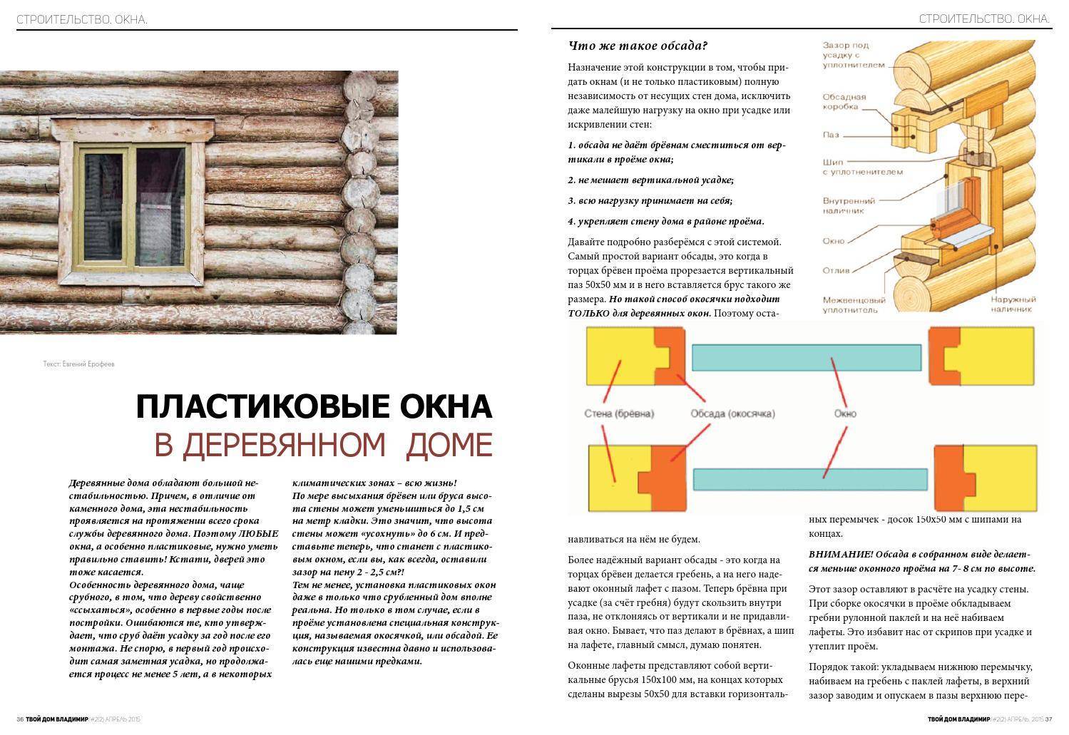 Секреты установки пластиковых окон в деревянном доме с обсадой