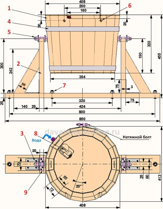 Обливное устройство для бани своими руками из металла чертежи