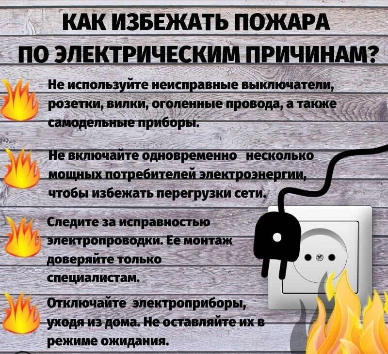 Классификация причин электротехнических возгораний: короткое замыкание, электрическая дуга, увеличение переходного сопротивления и перегрузка