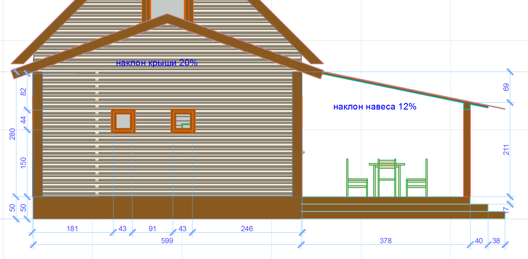 Размер пристройки к дому